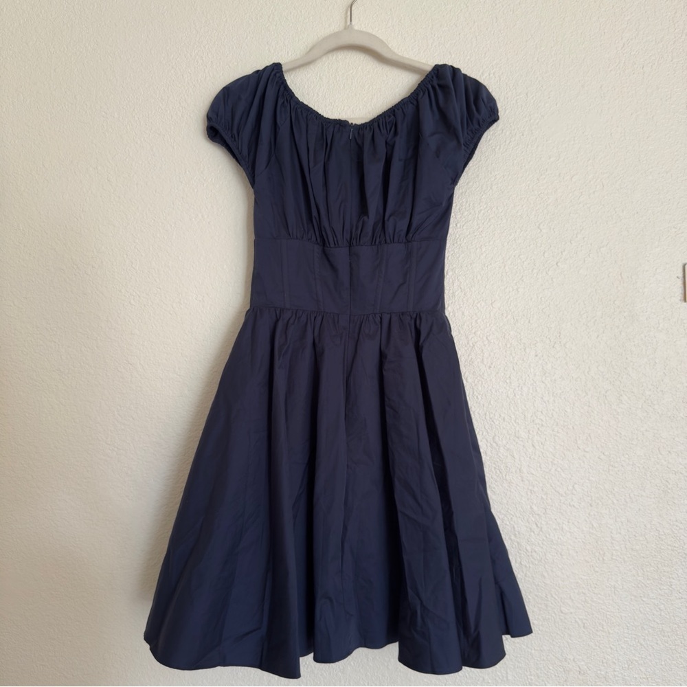 NWOT house of cb French Navy Gathered Mini Dress - Picture 9 of 11